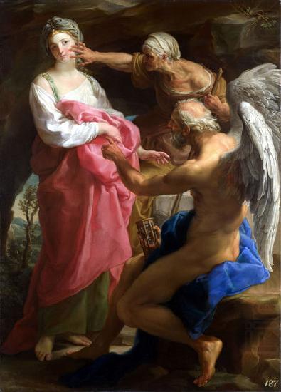 Pompeo Batoni Time orders Old Age to destroy Beauty china oil painting image